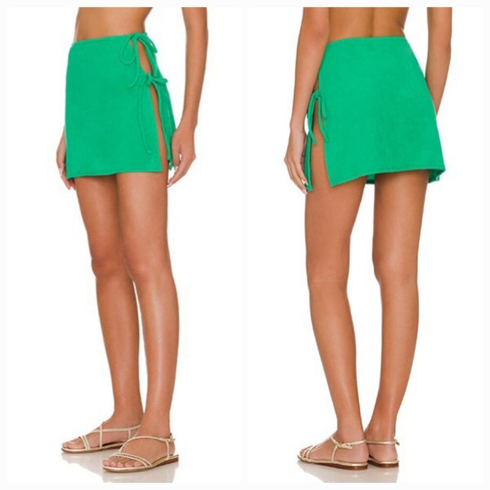Superdown Delilah Terry Skirt Set in Kelly Green XS